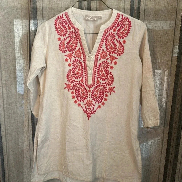 Embroidered summer shirt size S - Picture 1 of 8